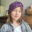 Opaska fioletowa turbanowa uniwersalna box 44