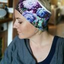 Opaska wiosenna kolorowa M1 - folkowy boho styl i czarna podszewka