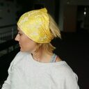 Żółta opaska koronkowa Boho Etno rozmiar S - miękka i lekko rozciągliwa