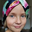Opaska turbanowa boho w kwiaty na gumce - rozmiar 55-57 cm