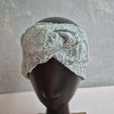 opaska koronkowa blado niebieska rozmiar one size dla 57 -58cm podwójna świetna na codzienne noszenie