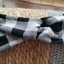 Opaska turbanowa w kratkę - rozmiar uniwersalny