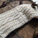 Ciepła, wełniana opaska na głowę - ecru