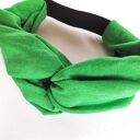 Opaska turbanowa z tyłu na gumce - zielony turban boho (rozmiar uniwersalny)