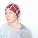 dzianinowa opaska w szkocką kratkę - box as - na podszewce, miękka, rozciągliwa