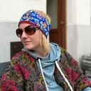 damska w kwiaty - box 33 - opaska z materiału na podszewce, miękka, lekko