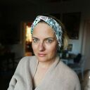 Opaska turbanowa w kwiaty z dzianiny - rozmiar uniwersalny na gumce