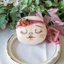 Opaska Kwiatki na sesję noworodkową dla niemowlęcia - handmade