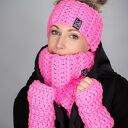 Opaska mono 35 - różowa fluo