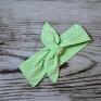 Honsiu Misiu handmade pin up kropki na zielonym zielona opaska