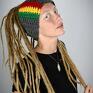 opaska dreadlove rasta 02 - ciemna szara czapka reggae