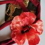 Ruda Klara handmade opaska z kwiatem dla dziewczynki wiazana z tyłu głowy retro kwiaty
