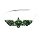 ozdoby do butów ręcznie robione opaska do włosów soutache lirite green