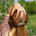 Piasek - srebrna klamra do włosów (2406 -07) III