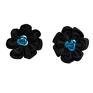 nietuzinkowe kwiaty black kanzashi - klipsy do butów spinki