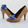niebieskie filc filcowe przypinki do butów - ozdoby do kwiatki