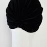 Welurowy turban - czarny welur