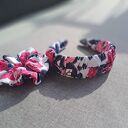 Zestaw Róże Handmade: opaska i scrunchie z dresówki