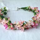 Różowy poranek - romantyczny wianek z jaśminem i dziką