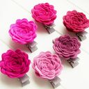 Różyczki Roses - spinki do włosów Mulberry z filcu (2 szt.)
