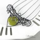 Green romance - ręcznie robiony grzebień do włosów z miedzi i jadeitem