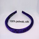 Wąska, fioletowa, jedwabna opaska puffy