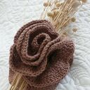 Spinka do włosów handmade - róża na klamrze w zgaszonym brązie