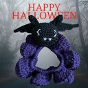 Gumka scrunchie nietoperz na Halloween - ręcznie robiona