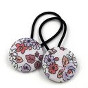 Gumki do włosów w kwiatki Nadine - kolorowe i handmade