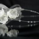 Kryształowa opaska ślubna Swarovski z jedwabnymi kwiatami