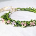 Pudrowy świt - pastelowy wianek handmade z kwiatów jak żywe, na ślub