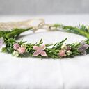 Pudrowy świt - pastelowy wianek handmade boho na ślub i sesję