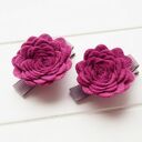 Różyczki Roses - spinki do włosów Mulberry z filcu (2 szt.)