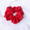 Jedwabna frotka scrunchie czerwona