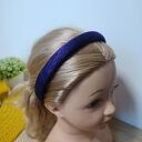 Wąska, fioletowa, jedwabna opaska puffy