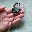 Szpila do włosów w bajkowym klimacie - miedziana spinka wire wrapping