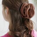 Spinka do włosów handmade - róża na klamrze w zgaszonym brązie