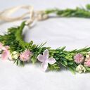 Pudrowy świt - pastelowy wianek handmade boho na ślub i sesję