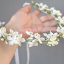 Wianek z jaśminem "Biały świt" - ręcznie robiona ozdoba ślubna i komunijna