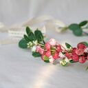 Wianek do włosów z czerwonymi kwiatkami i eukaliptusem - handmade boho