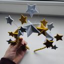 Błyszcząca opaska z gwiazdami, opaska bożonarodzeniowa