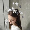 Opaska z gwiazdkami, błyszcząca opaska świąteczna do włosów, kostium gwiazdy