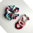 Mozaika multikolor - zestaw jedwabnych scrunchie