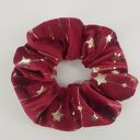Bordowa welurowa scrunchie