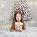 Czerwono-biała opaska na głowę z cukierkami, ozdoba świąteczna do włosów