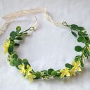 Promienie cytrynowego słońca - subtelny wianek na głowę handmade