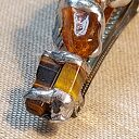 Spinka - klamra do włosów z bursztynami oprawionymi w technice Tiffany