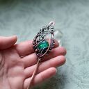 Szpila do włosów w bajkowym klimacie - miedziana spinka wire wrapping