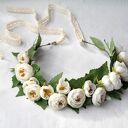 Zapach peonii o świcie - romantyczny wianek ślubny boho z białymi kwiatami w stylu