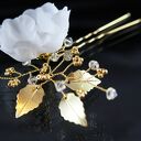 Ślubne kokówki z naturalnego jedwabiu w złotej oprawie Swarovski